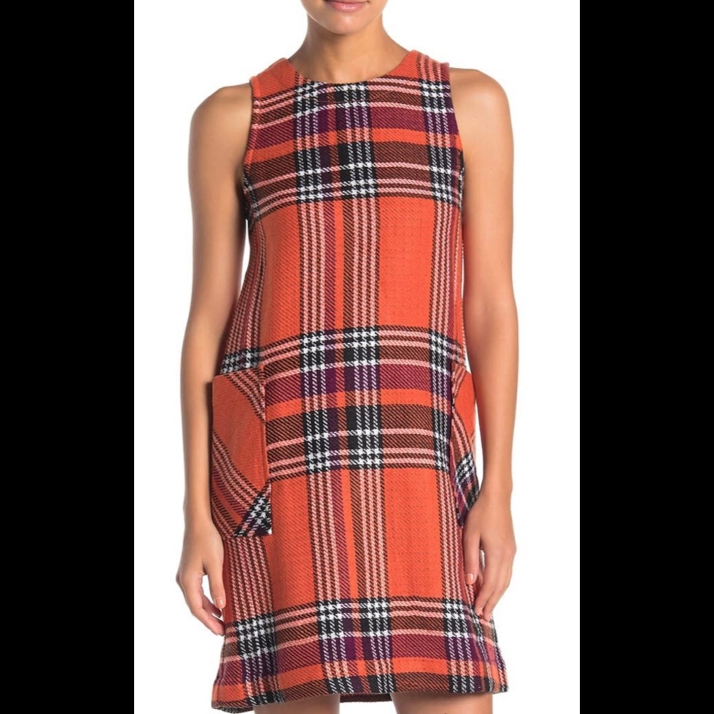 Retro Susina Plaid Shift Dress with Pockets 3X